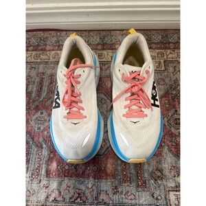Hoka Bondi 8 Womens 9 White Blue Sunlit Ocean Running Shoes 1127952 BSW